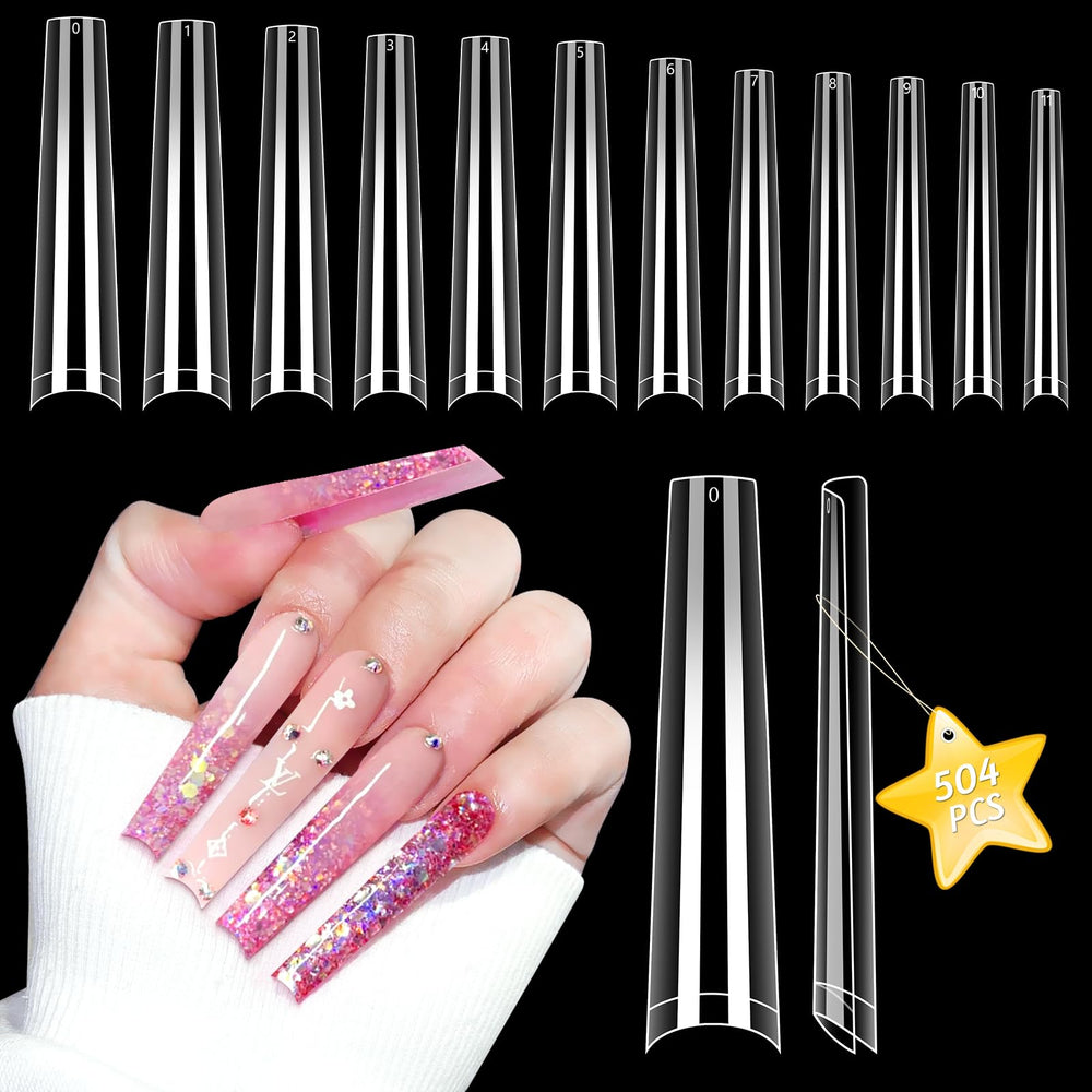 LIONVISON front packaging showing 504 clear nail tips and benefits