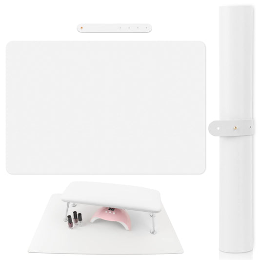 LIONVISON front view of white manicure mat showing clean workspace protection
