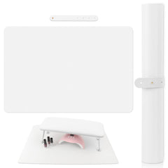LIONVISON front view of white manicure mat showing clean workspace protection