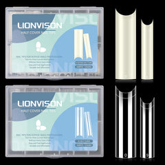 LIONVISON front packaging showing 480-piece no C curve tips for salon-ready supply