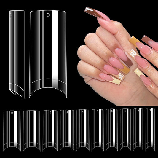 LIONVISON front packaging showing 500 clear long square tips for versatile styling