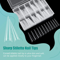 LIONVISON stiletto and square tips laid out to show shape options benefit