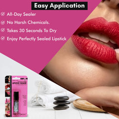 Lip Elegance placed inside a purse to show travel convenience and quick touch-ups