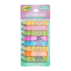 Lip Smacker front packaging showing 8 crayon-shaped balms and playful artwork benefits collectible fun