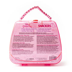 Lip Smacker tote in use on a vanity showing compact kit convenience and travel readiness
