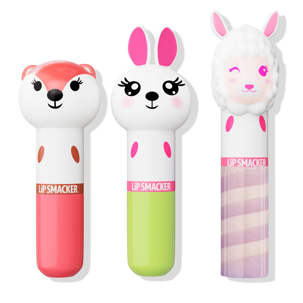 Lip Smacker front packaging showing three Lippy Pals and flavors, enhances gift appeal