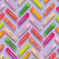 Lip Smacker label detail showing flavor names for easy identification benefit