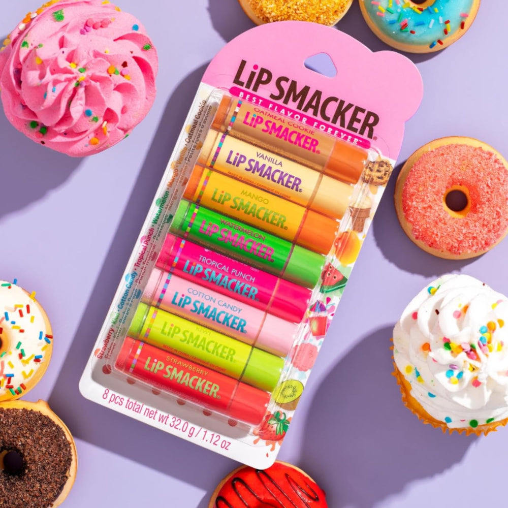 Lip Smacker as party favors on a table conveying festive sharing benefit