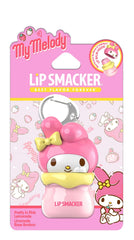 Lip Smacker My Melody front packaging shown clipped to a bag for on-the-go convenience
