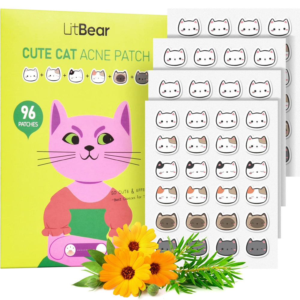LitBear front packaging showing cat-shaped acne patches and quantity benefit