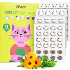 LitBear front packaging showing cat-shaped acne patches and quantity benefit