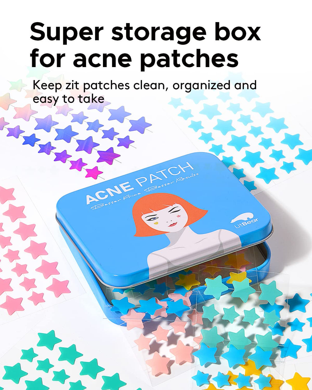LitBear patch worn overnight on pillow, supports discreet night-time treatment