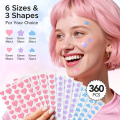 LitBear full sheet layout of heart flower and cloud patches for choice