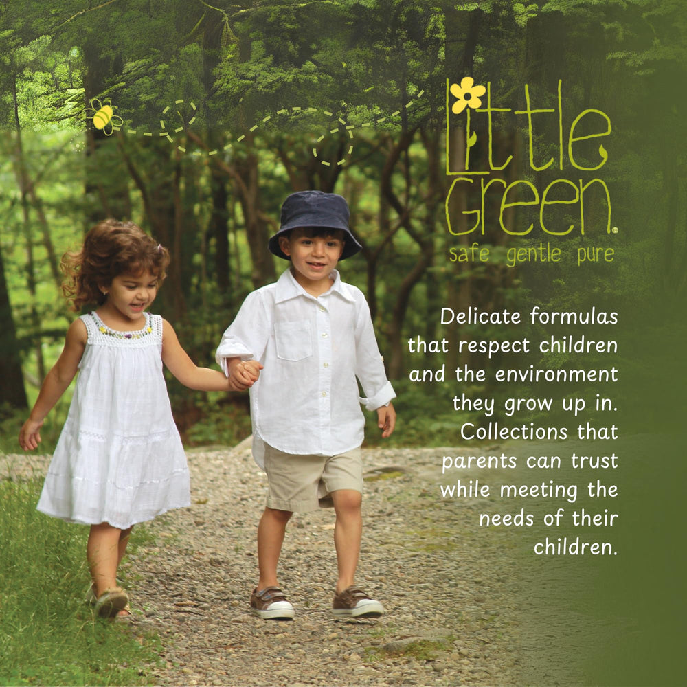 Little Green kids using balm together outdoors, promoting independent moisturizing habits