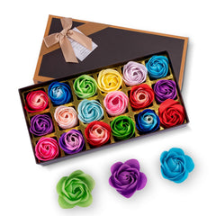 Little World front boxed set of 18 rose soaps, pretty gift presentation