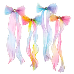 Little World front view of four colorful ribbon bows showing styles and colors