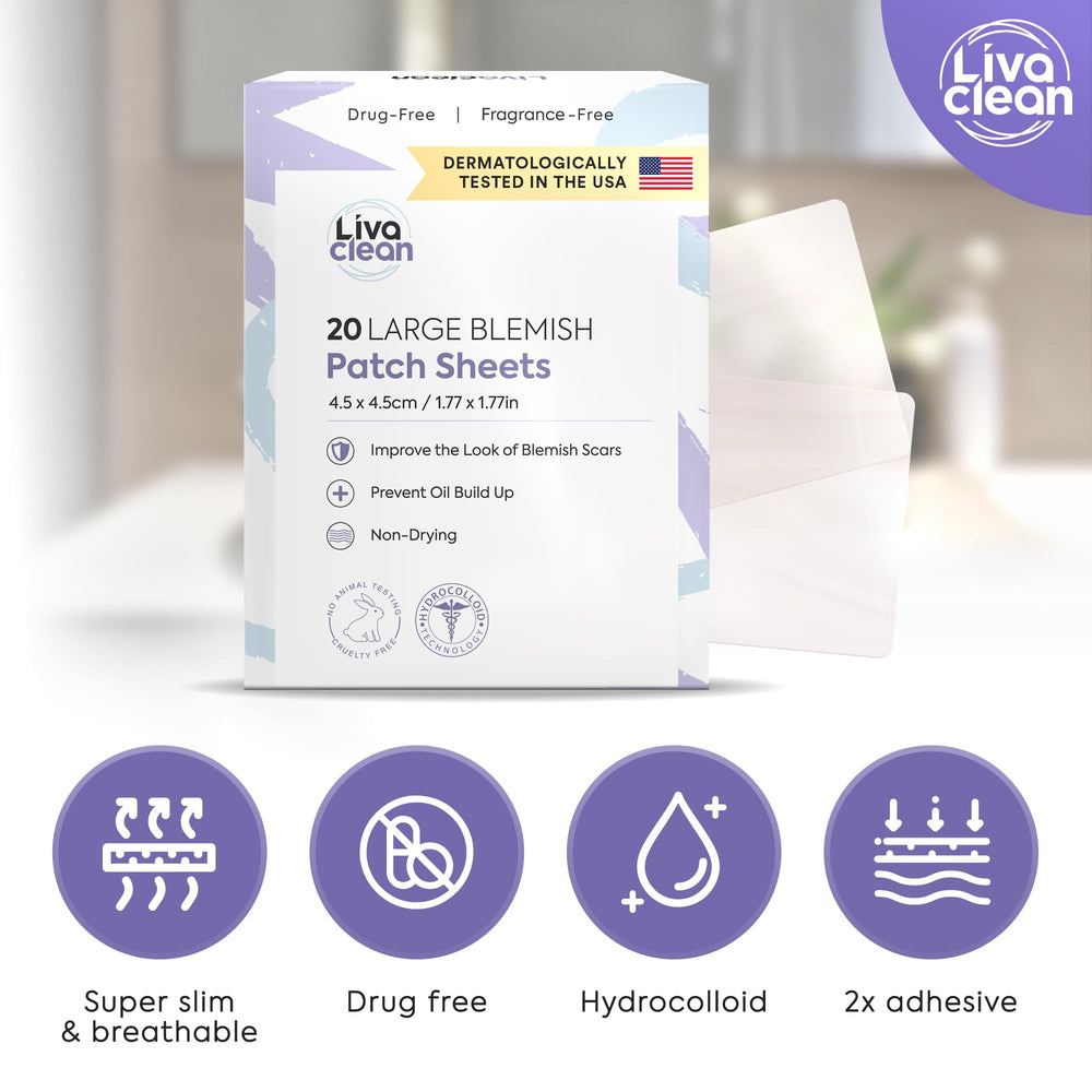 LivaClean patches adhering firmly on skin surface showing reliable stick on oily skin benefit