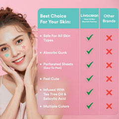 LivaClean sheet with heart and star patches arranged for visual variety