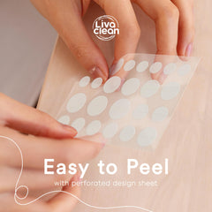 LivaClean thick night patch on forehead demonstrating overnight security
