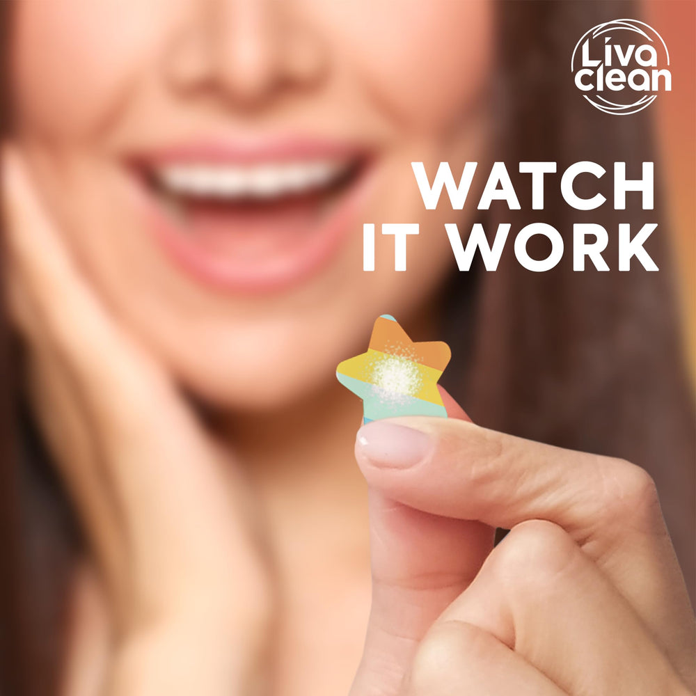 LivaClean patch absorbing liquid to show hydrocolloid action reducing blemish visibility
