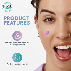 LivaClean patch edge sealed on skin showing adhesion and no-lift benefit