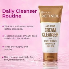 Retinol LIVAURA makeup removal before and after showing clean skin