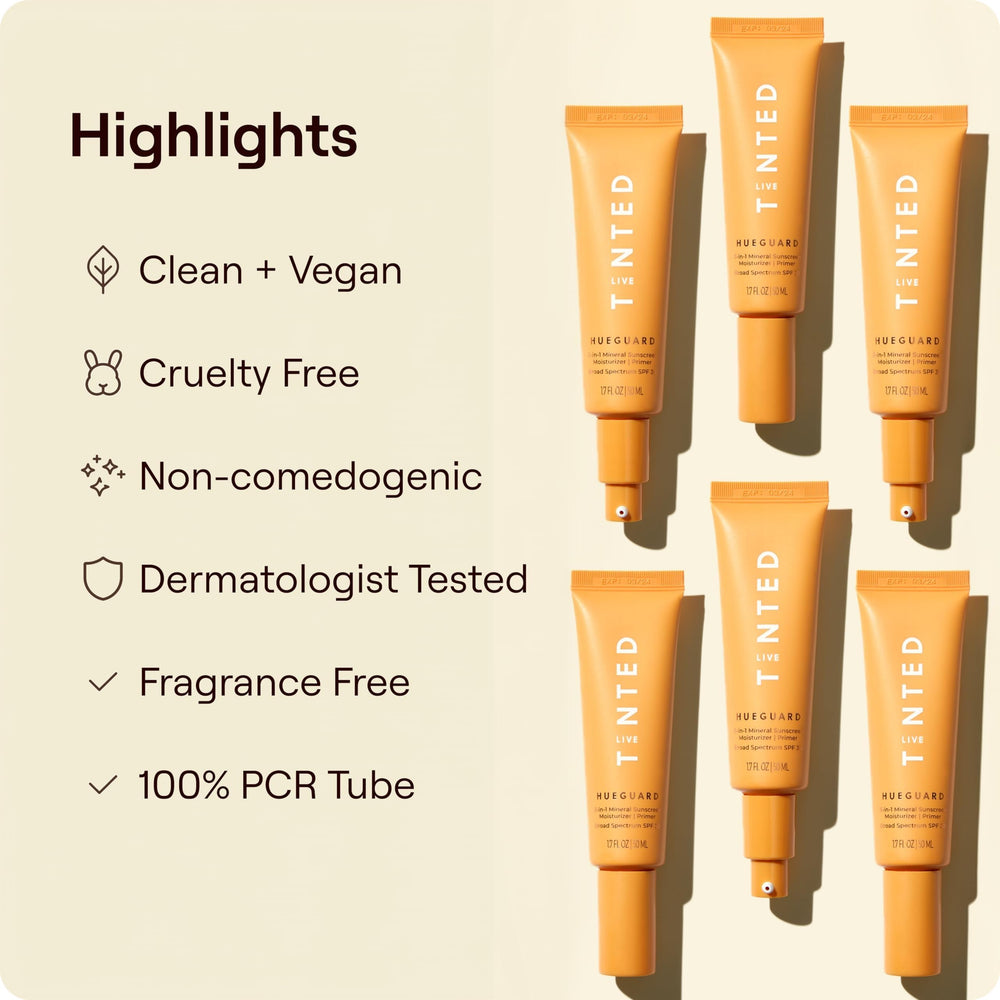 Live Tinted label close-up highlighting clean, reef-friendly ingredients
