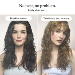 Living Proof before and after showing faster air-dry and softer texture