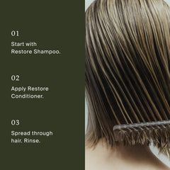 Living Proof hair after use showing smoother shinier strands benefit