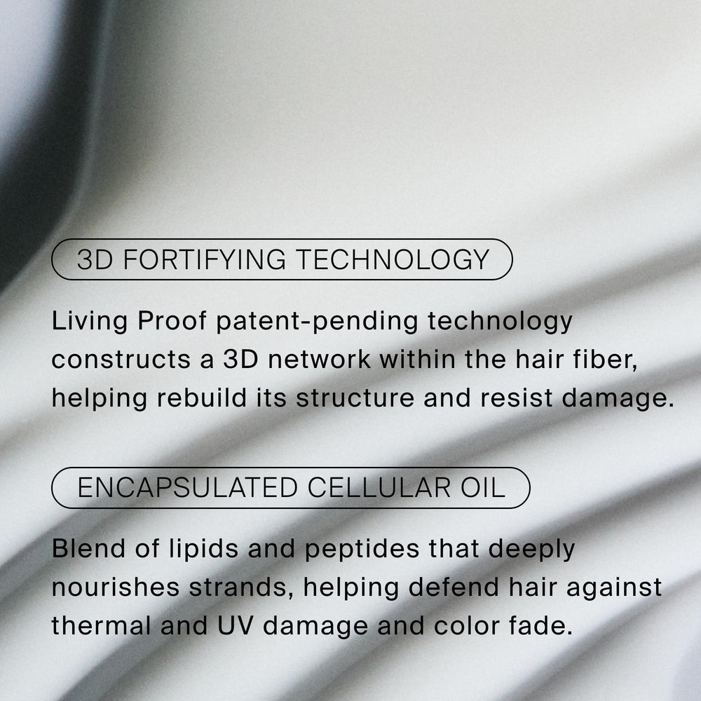 Living Proof protecting hair during heat styling demonstrating thermal protection benefit