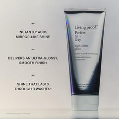 Living Proof before and after showing enhanced shine and vibrancy