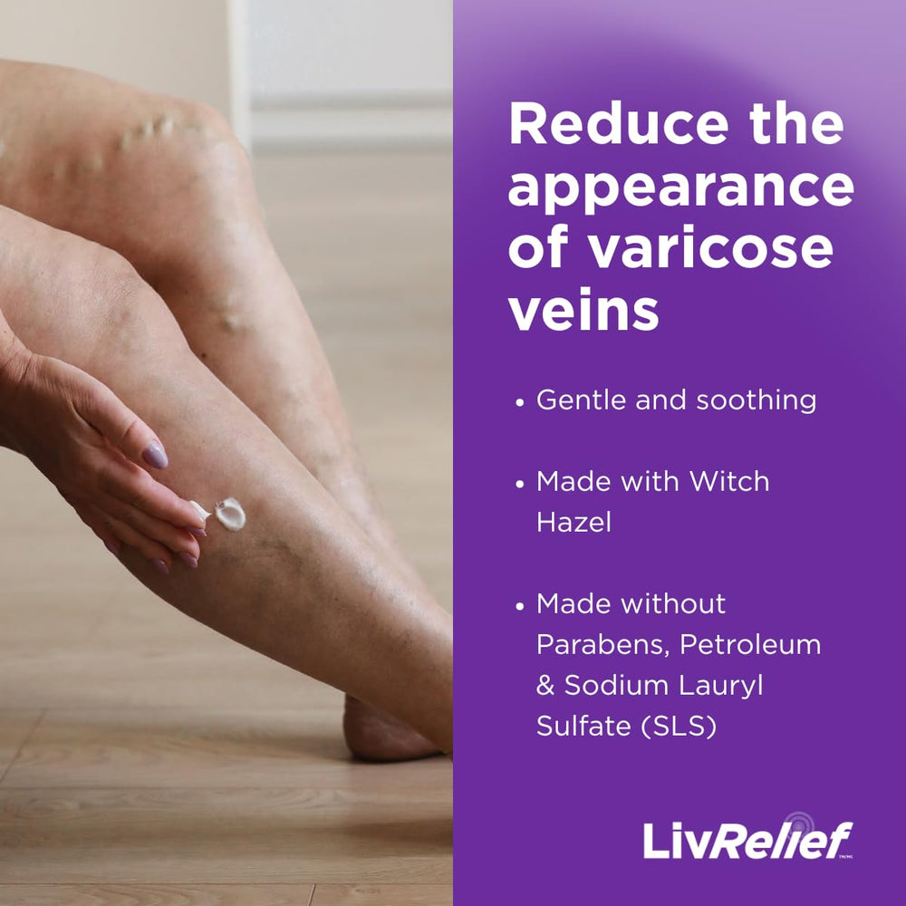 LivRelief applying cream to leg illustrating targeted coverage benefit