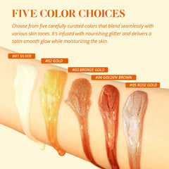 LIYALAN silver sheen swatched on forearm demonstrating buildable shimmer benefit