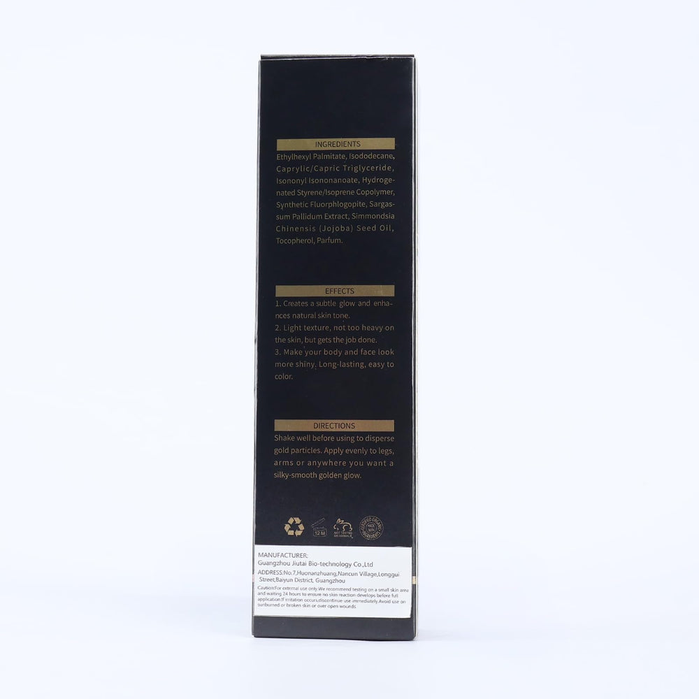 LIYALAN lifestyle image evening outfit enhanced by body shimmer