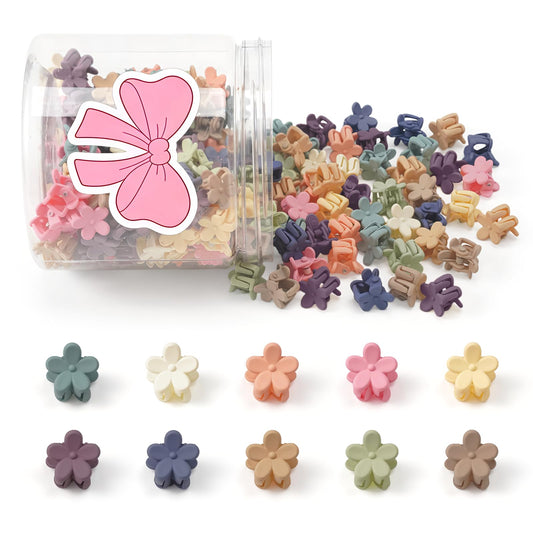 Lizioo boxed packaging of 150 mini flower hair clips showing neat gift-ready presentation