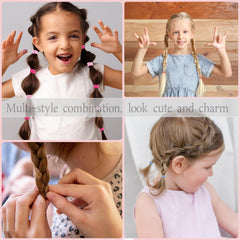 Lizioo elastic used in a girl's ponytail demonstrating secure hold and neat styling
