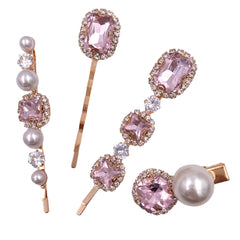 Lizzie Kay front view showing gold pins and pink crystals for elegant styling