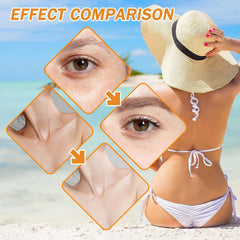 LJYBoBin face before and after using tinted sunscreen showing tone correction