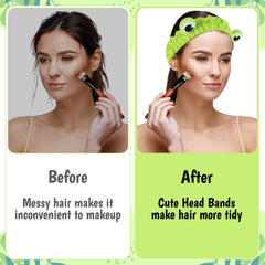 LLOUSSAK headband worn by model keeping hair back for easier skincare