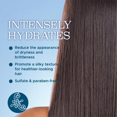 L LUSETA application on hair ends demonstrating frizz control and smoother finish benefit