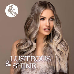 L LUSETA before and after hair comparison, visible reduction of brassy yellow tones benefit