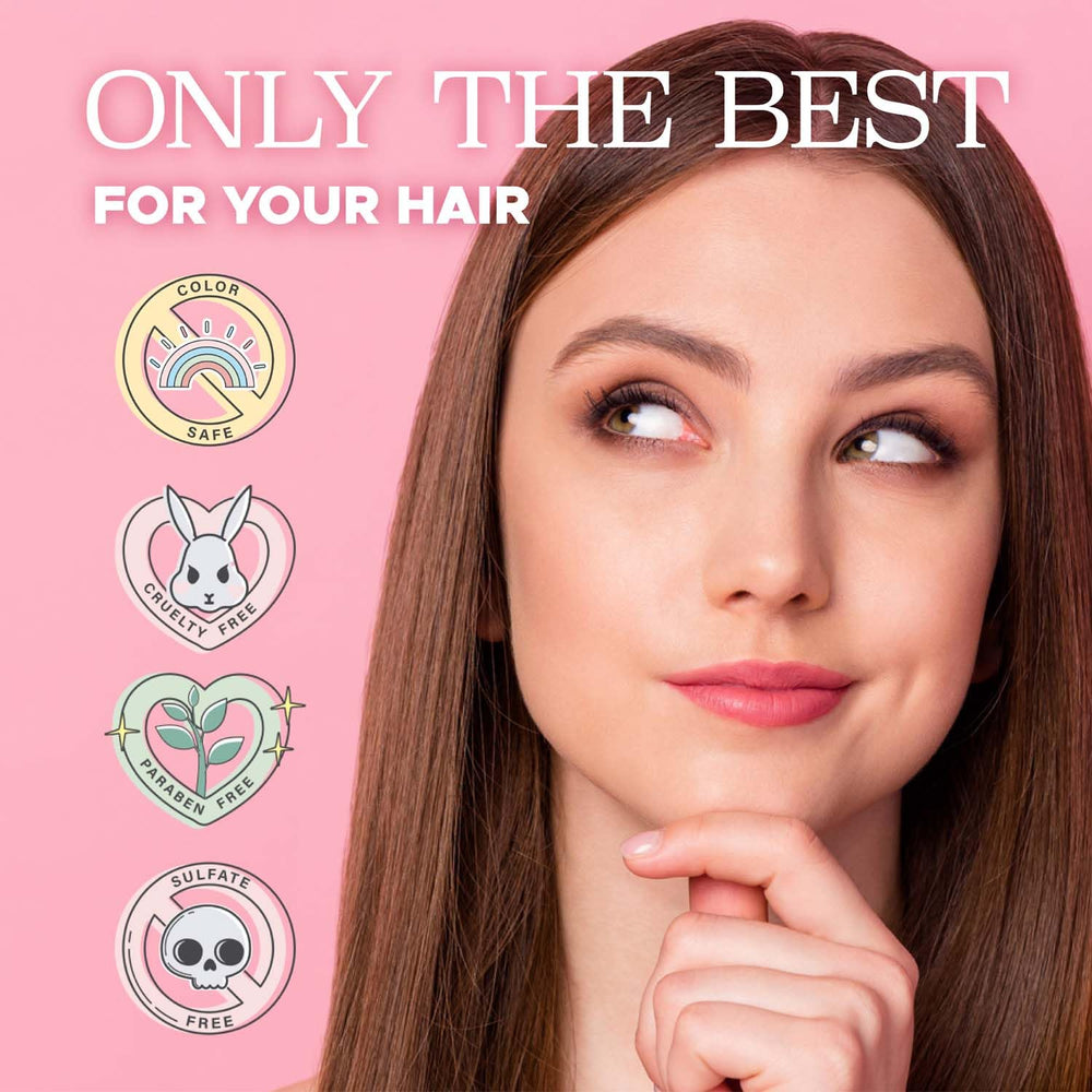 L LUSETA being used with a flat iron to improve styling benefit