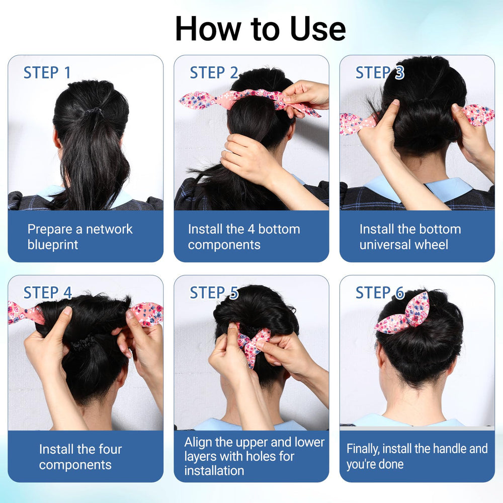 Lnngub bun maker being used on long hair for fast polished updo