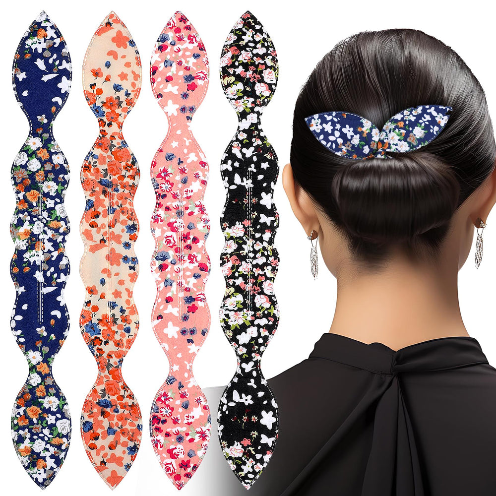 Lnngub front view of four bun makers showing variety and quick styling benefit