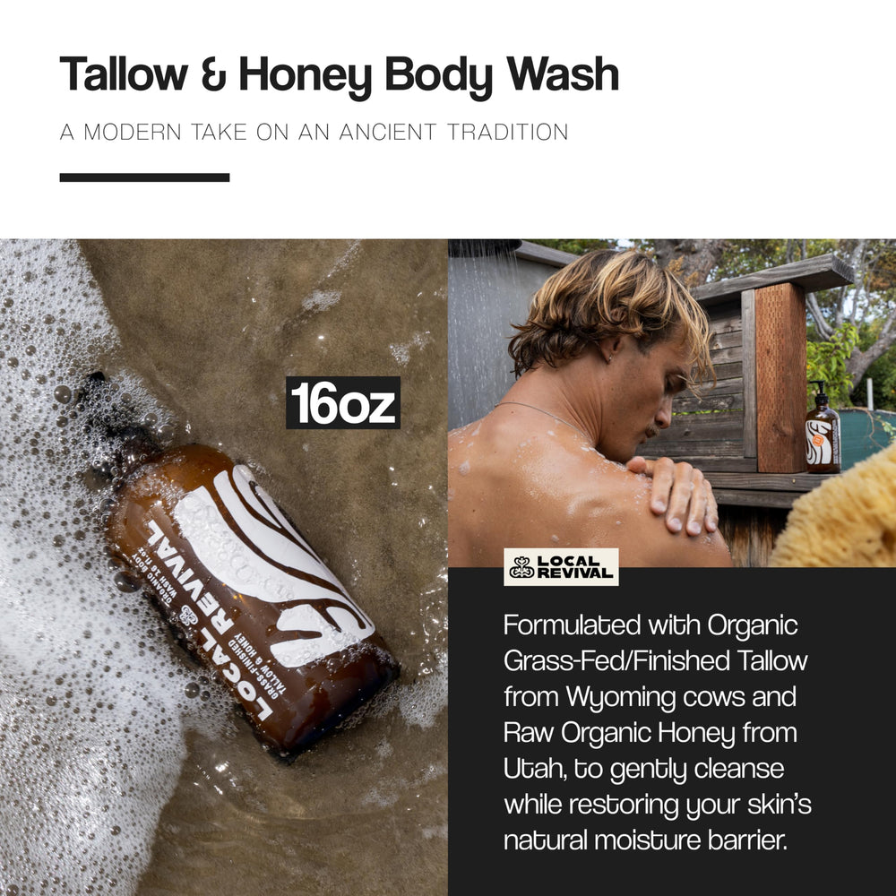 Local Revival texture close-up of body wash pour, shows creamy consistency and hydration