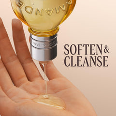 L'OCCITANE almond oil pouring to show silky texture and easy dosing