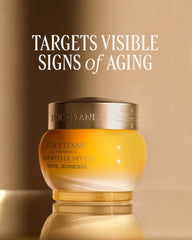 L'OCCITANE jar and label detail highlighting brand and active ingredient clarity benefit