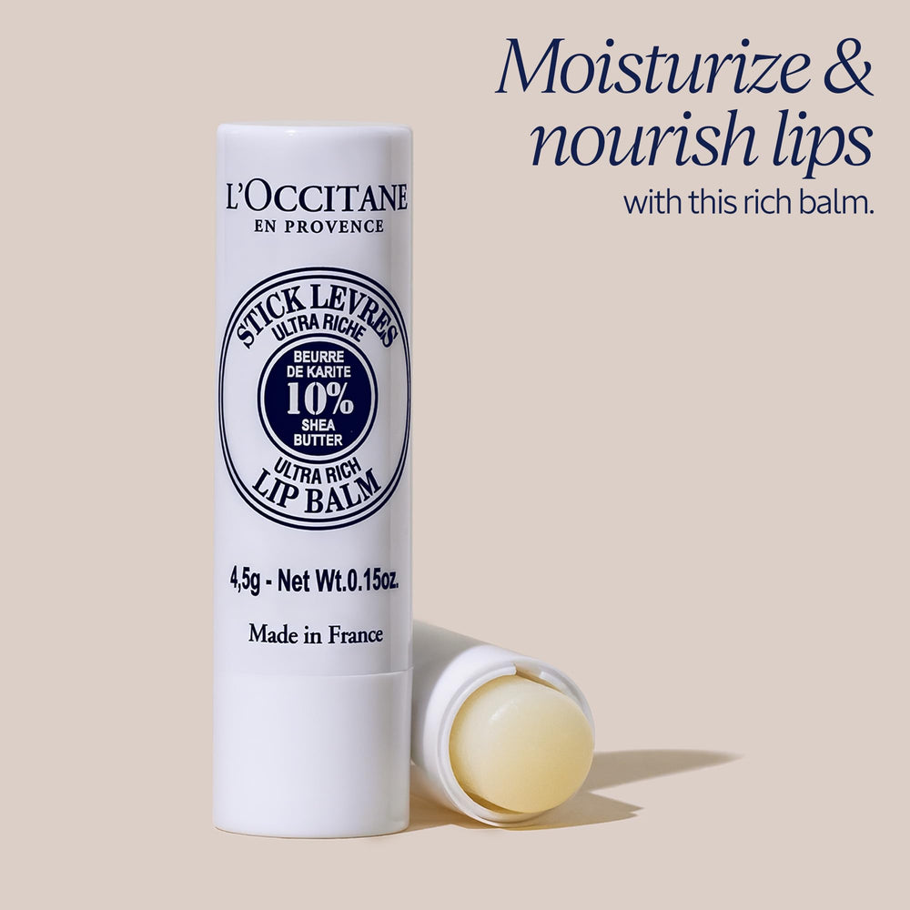 L'OCCITANE open stick displaying creamy texture for smooth application