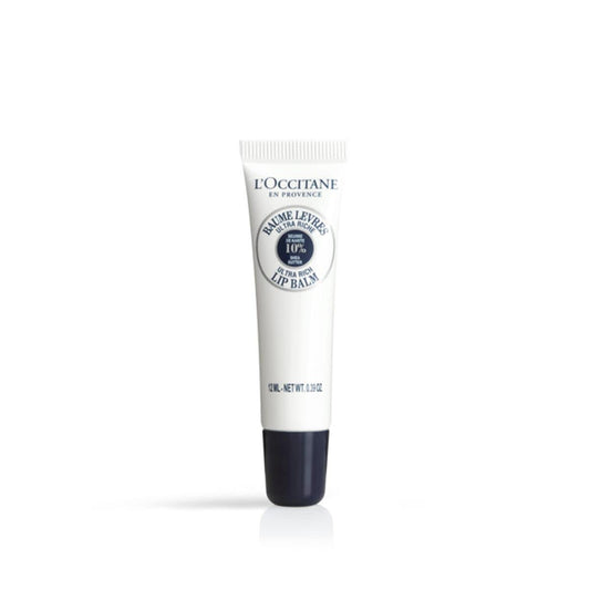 L'OCCITANE front view of tube showing product branding and compact size, great for travel