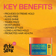 LOCK'N SLEEK application in hand applied to sectioned hair for easy braiding